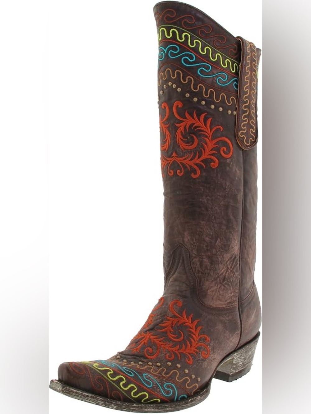 Old Gringo Women's Zarape Brown Multicolor Embroidered Western Boots‎ Sz 7